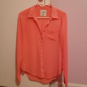 American Eagle sheer blouse button down